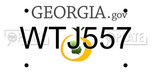 WTJ557 Georgia License Plate