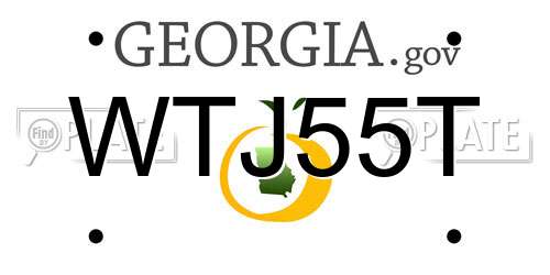 WTJ55T Georgia License Plate