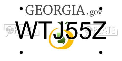 WTJ55Z Georgia License Plate