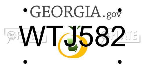 WTJ582 Georgia License Plate