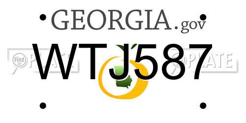 WTJ587 Georgia License Plate