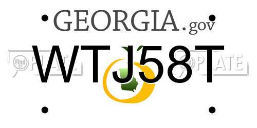 WTJ58T Georgia License Plate