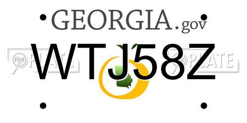 WTJ58Z Georgia License Plate