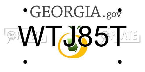 WTJ85T Georgia License Plate