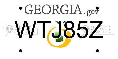 WTJ85Z Georgia License Plate