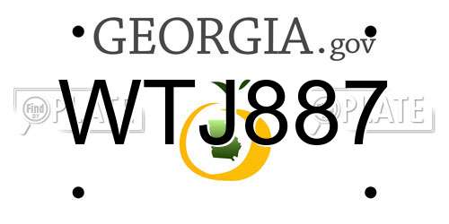 WTJ887 Georgia License Plate