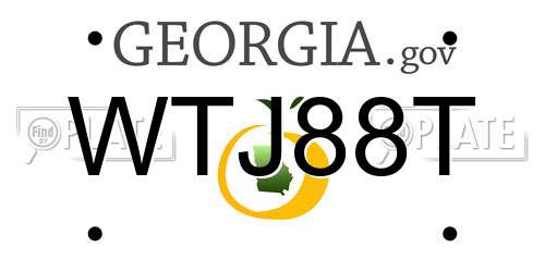 WTJ88T Georgia License Plate