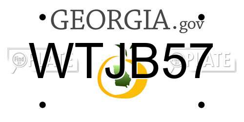 WTJB57 Georgia License Plate