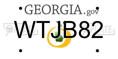 WTJB82 Georgia License Plate