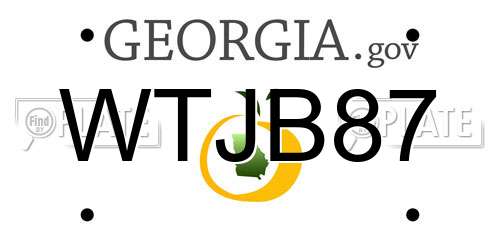 WTJB87 Georgia License Plate