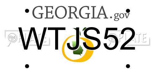 WTJS52 Georgia License Plate