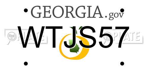 WTJS57 Georgia License Plate