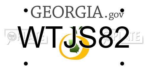 WTJS82 Georgia License Plate