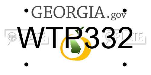 WTP332 Georgia License Plate