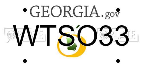 WTSO33 Georgia License Plate