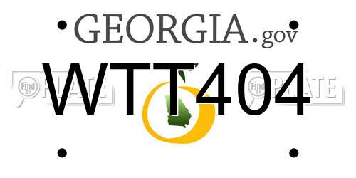 WTT404 Georgia License Plate