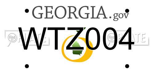 WTZ004 Georgia License Plate
