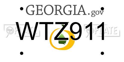 WTZ911 Georgia License Plate