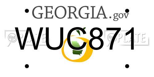 WUC871 Georgia License Plate
