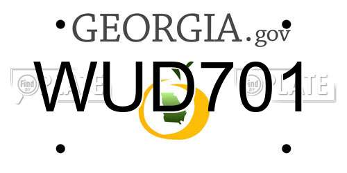 WUD701 Georgia License Plate