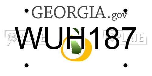 WUH187 Georgia License Plate
