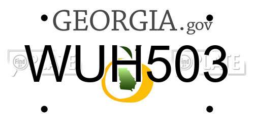 WUH503 Georgia License Plate