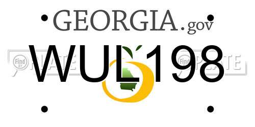 WUL198 Georgia License Plate