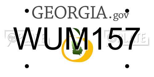 WUM157 Georgia License Plate