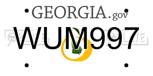 WUM997 Georgia License Plate