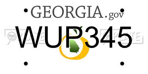 WUP345 Georgia License Plate