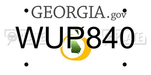 WUP840 Georgia License Plate
