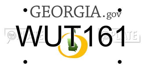 WUT161 Georgia License Plate