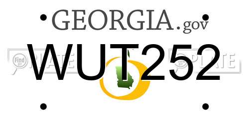 WUT252 Georgia License Plate