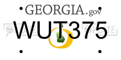 WUT375 Georgia License Plate