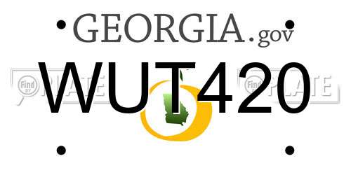 WUT420 Georgia License Plate