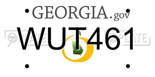 WUT461 Georgia License Plate