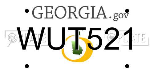 WUT521 Georgia License Plate