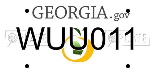 WUU011 Georgia License Plate