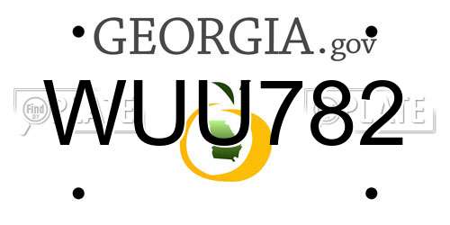 WUU782 Georgia License Plate