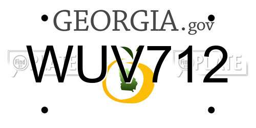 WUV712 Georgia License Plate
