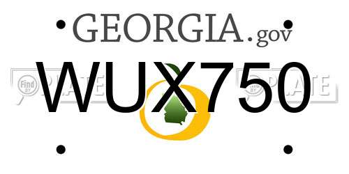 WUX750 Georgia License Plate