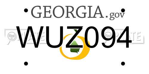 WUZ094 Georgia License Plate