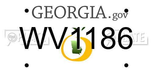 WV1186 Georgia License Plate