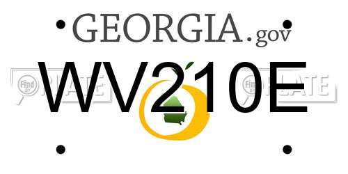 WV210E Georgia License Plate