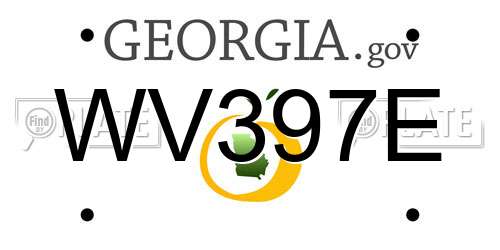 WV397E Georgia License Plate
