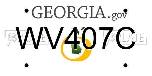WV407C Georgia License Plate