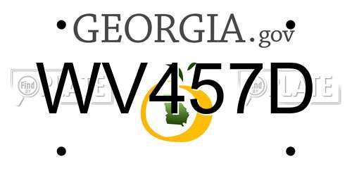 WV457D Georgia License Plate