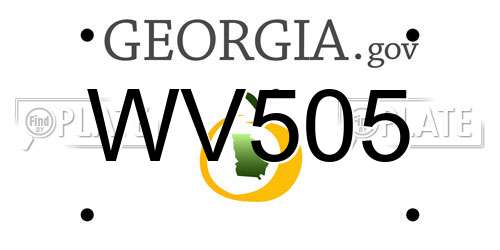 WV505 Georgia License Plate