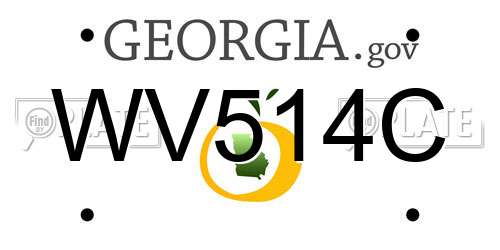 WV514C Georgia License Plate