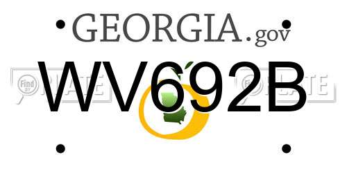 WV692B Georgia License Plate